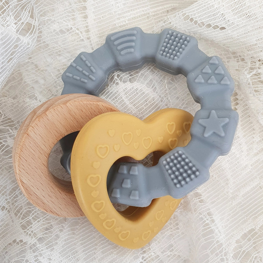 Giocattolo da Dentizione in Silicone e Legno