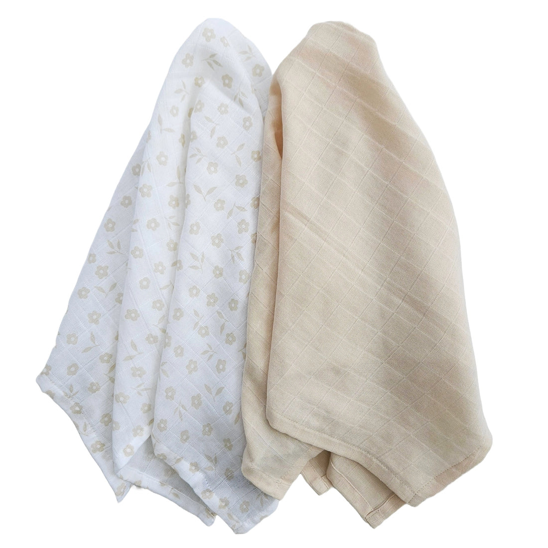 Set da 2 coperte in mussola biologica per neonati - Petal Sandshell