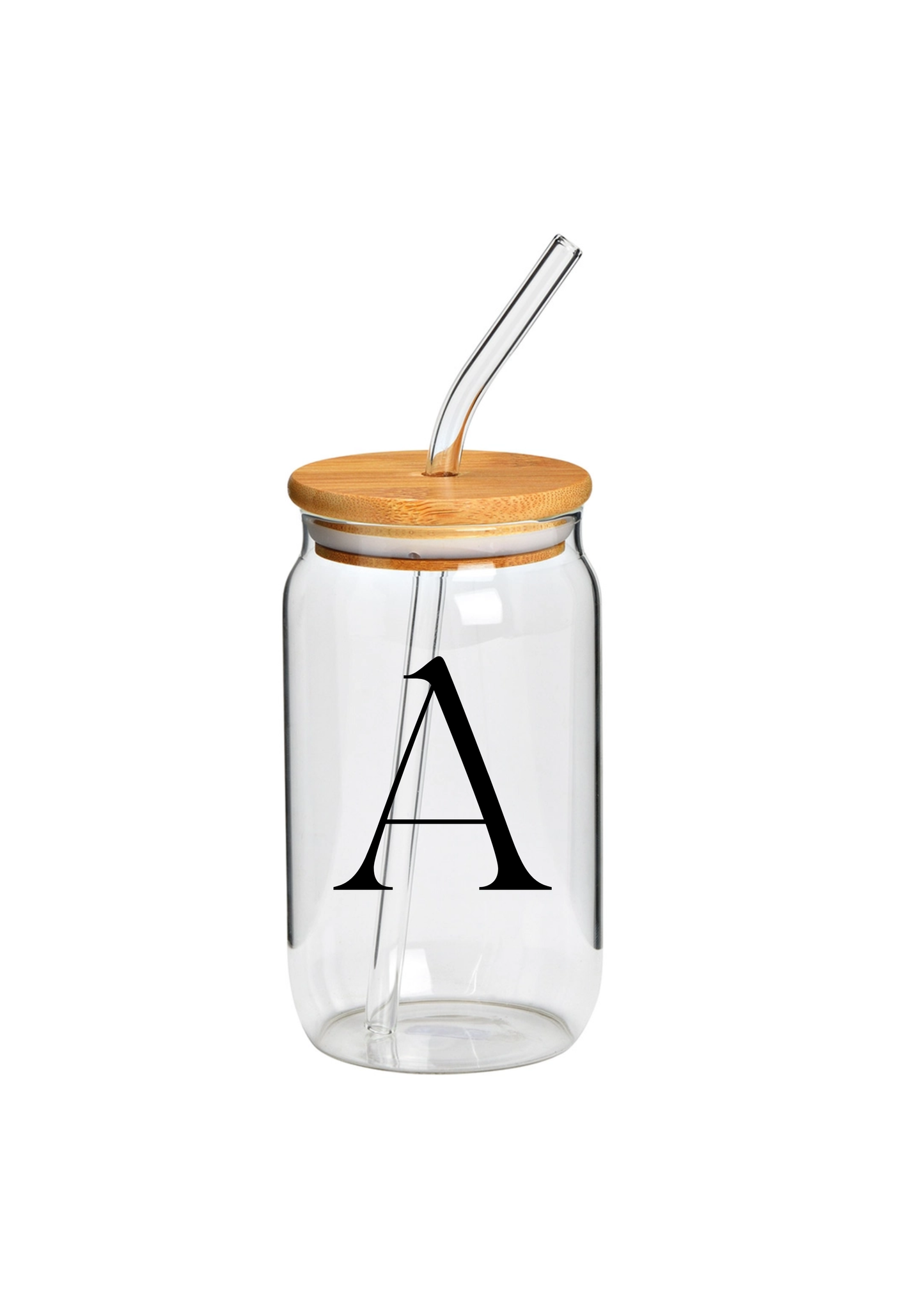 Bicchiere in Vetro con Cannuccia PERSONALIZZABILE
